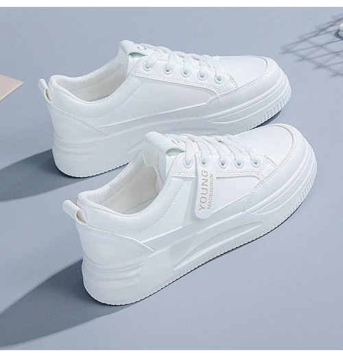 Women's PU Leather Tennis Shoes Low Top lace up Casual Shoes Comfortable lady girl's white flat shoes sneakers for women Women's PU Leather Tennis Shoes Low Top lace up Casual Shoes Comfortable lady girl's white flat shoes sneakers for women