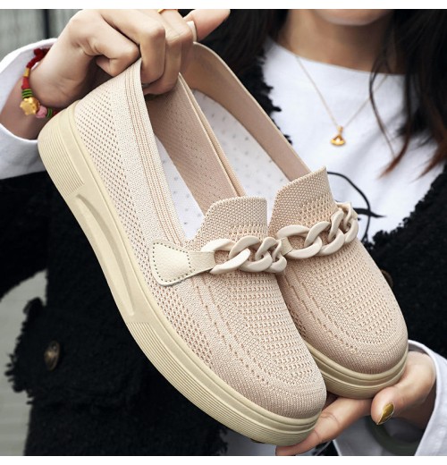Xrh Wholesale Whenzhou Factory Spring Rounds Injection White Flats Shoes Knit Custom Knit Slip On Walking Style Shoes For Women Xrh Wholesale Whenzhou Factory Spring Rounds Injection White Flats Shoes Knit Custom Knit Slip On Walking Style Shoes For Women